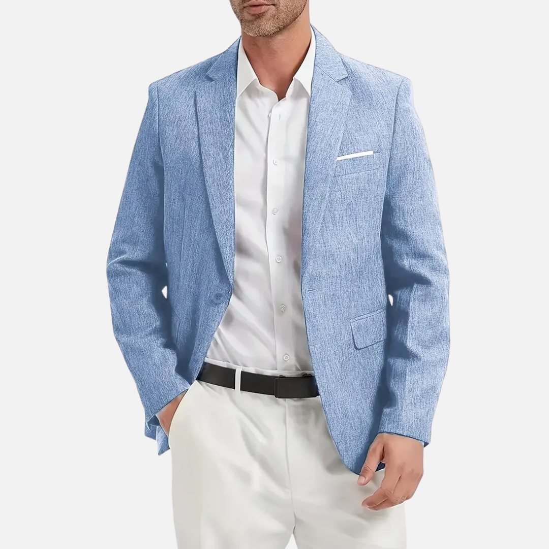 Blazer Masculino Norvitz NV153 com gola mandarim, modelagem moderna e fechamento por botões. Sofisticação e estilo para diversas ocasiões.