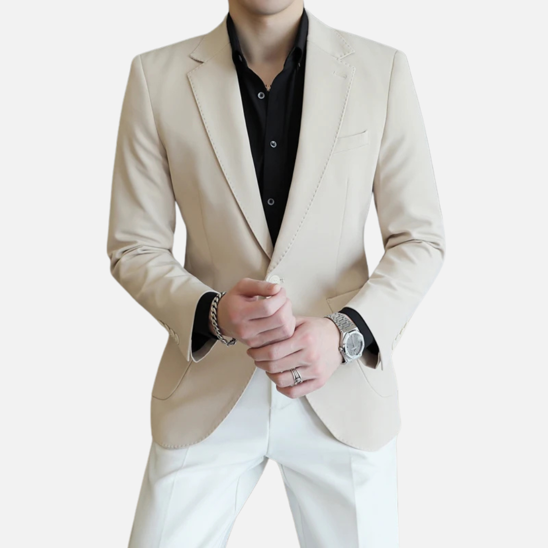 Blazer Masculino Norvitz NV156 slim fit, sem forro, gola de lapela e fechamento por botões. Leveza, conforto e elegância para qualquer ocasião.