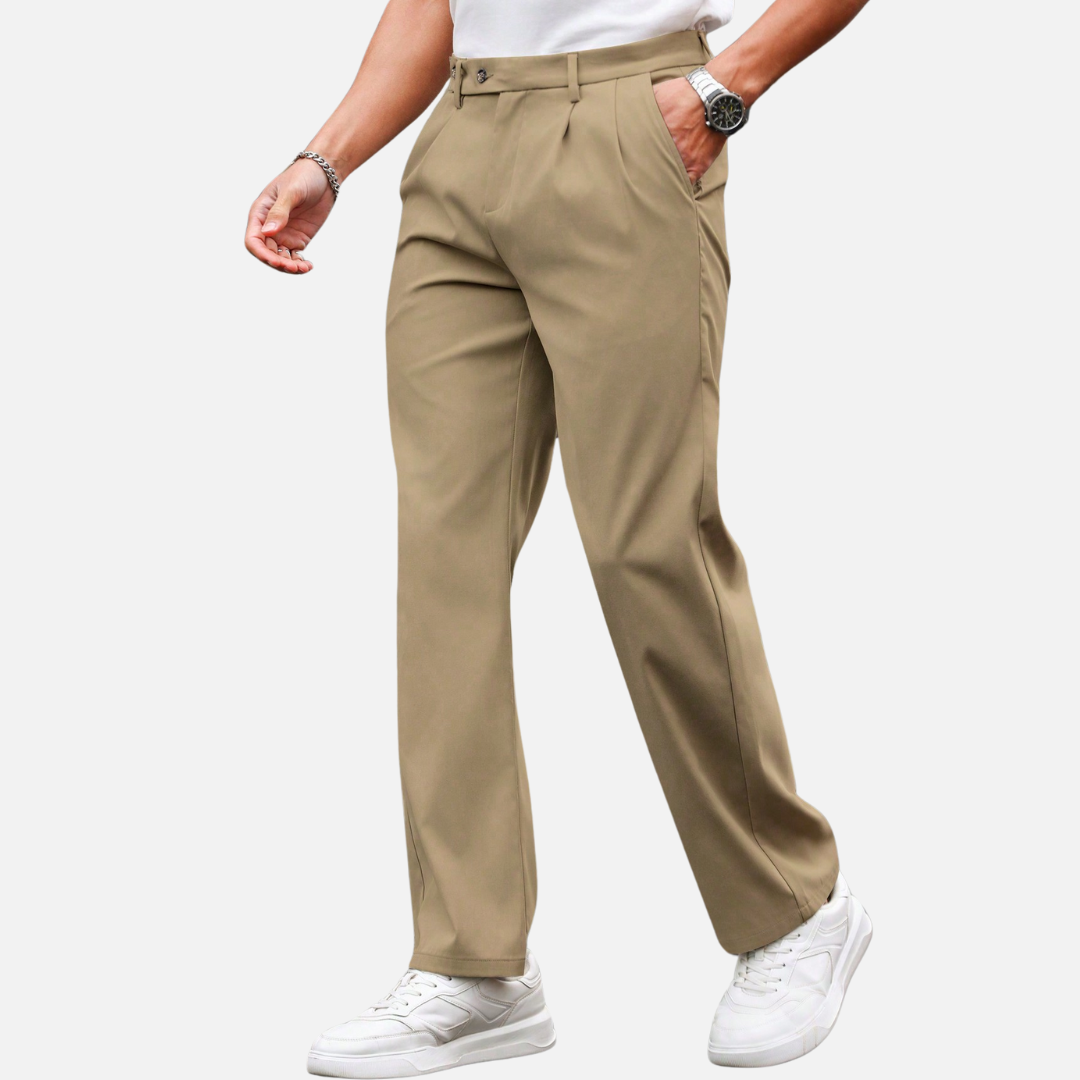Calça Social de Alfaiataria Masculina Norvitz NV170 com modelagem reta, tecido premium e cor sólida. Sofisticação e conforto para qualquer ocasião.