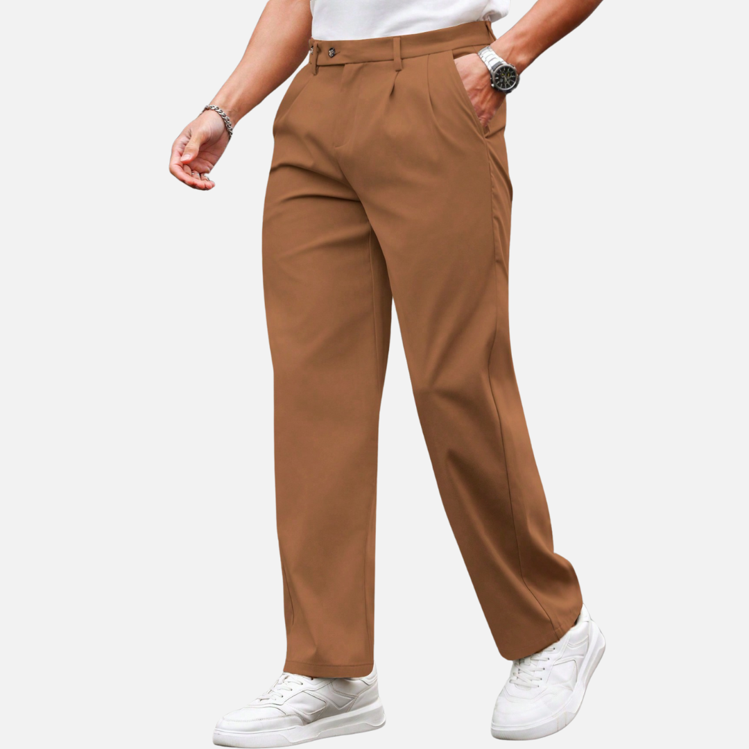 Calça Social de Alfaiataria Masculina Norvitz NV170 com modelagem reta, tecido premium e cor sólida. Sofisticação e conforto para qualquer ocasião.