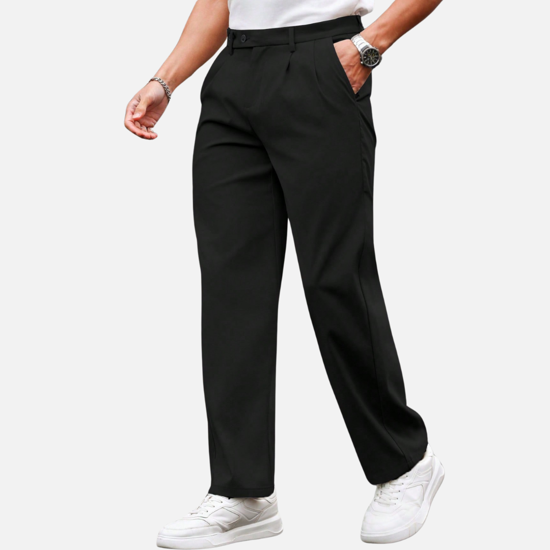 Calça Social de Alfaiataria Masculina Norvitz NV170 com modelagem reta, tecido premium e cor sólida. Sofisticação e conforto para qualquer ocasião.