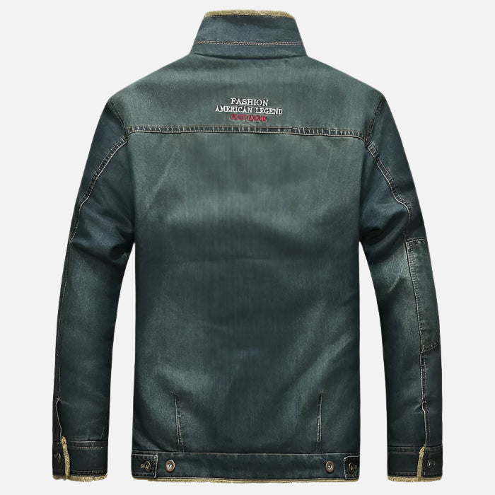 Jaqueta Jeans Masculina Acolchoada Norvitz NV186, ideal para o inverno, com design moderno e proteção térmica para um visual urbano elegante.